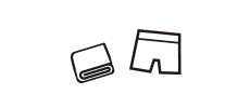 タオルと水着のイラスト